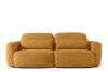Dreisitzer-Sofa im japanischen Stil aus honigfarbenem Bouclé-Stoff