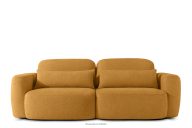 Dreisitzer-Sofa im japanischen Stil aus honigfarbenem Bouclé-Stoff
