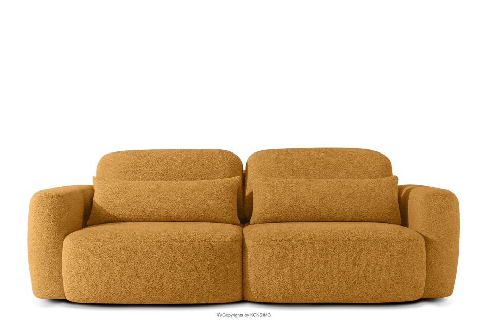 ELOSA Dreisitzer-Sofa im japanischen Stil aus honigfarbenem Bouclé-Stoff honigfarben - Foto 0