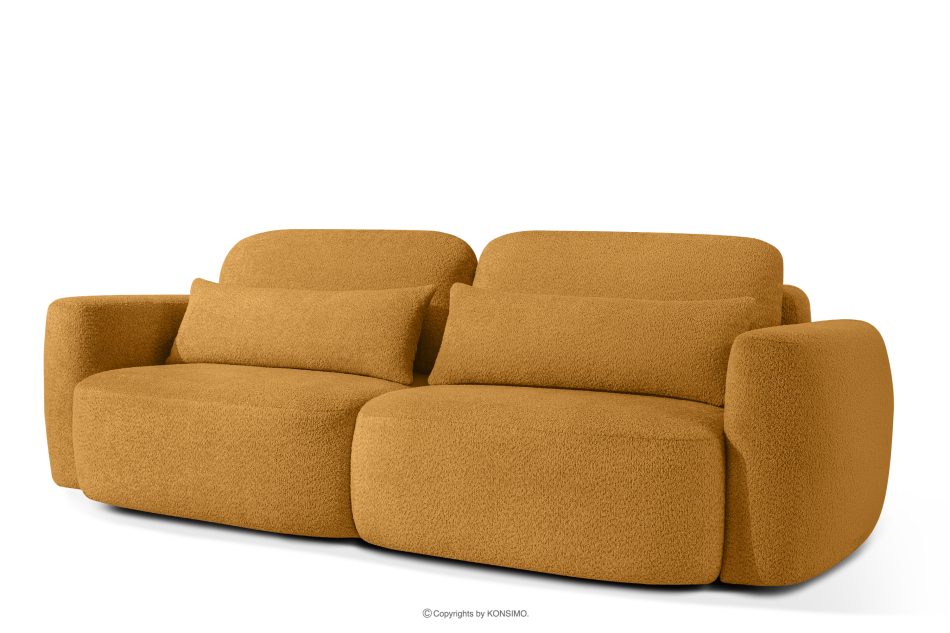ELOSA Dreisitzer-Sofa im japanischen Stil aus honigfarbenem Bouclé-Stoff honigfarben - Foto 2
