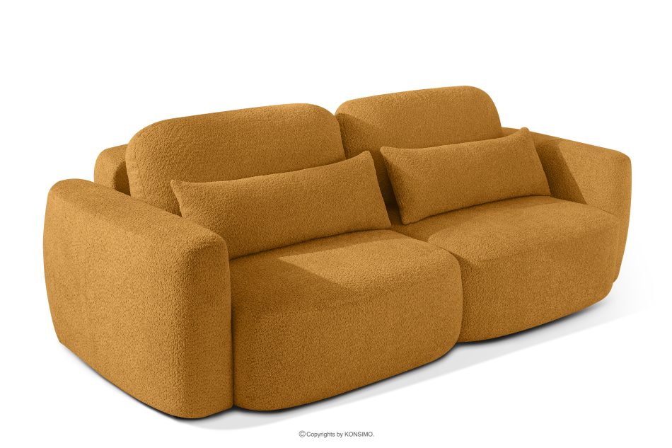 ELOSA Dreisitzer-Sofa im japanischen Stil aus honigfarbenem Bouclé-Stoff honigfarben - Foto 3