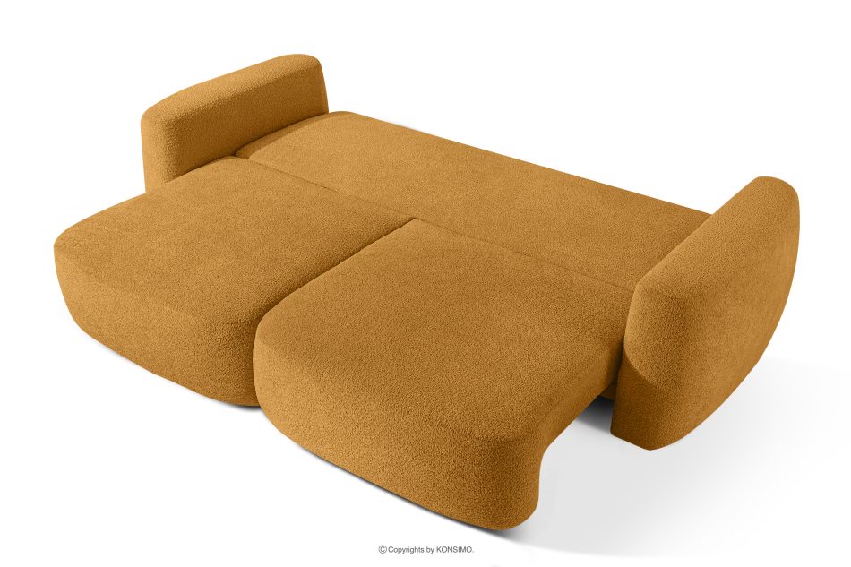 ELOSA Dreisitzer-Sofa im japanischen Stil aus honigfarbenem Bouclé-Stoff honigfarben - Foto 4