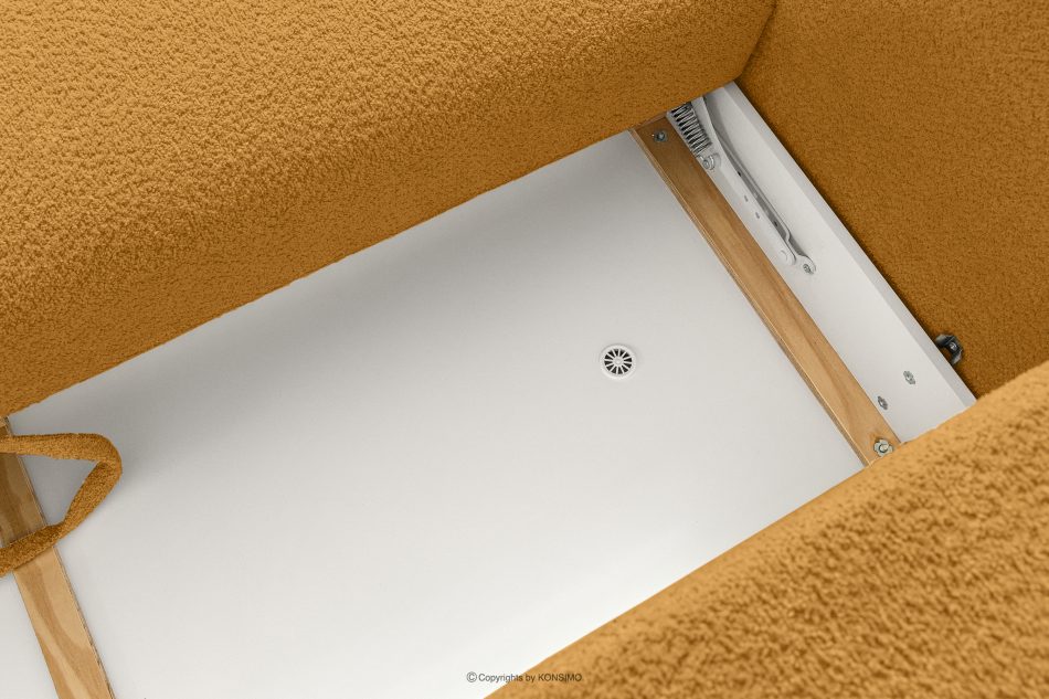 ELOSA Dreisitzer-Sofa im japanischen Stil aus honigfarbenem Bouclé-Stoff honigfarben - Foto 12