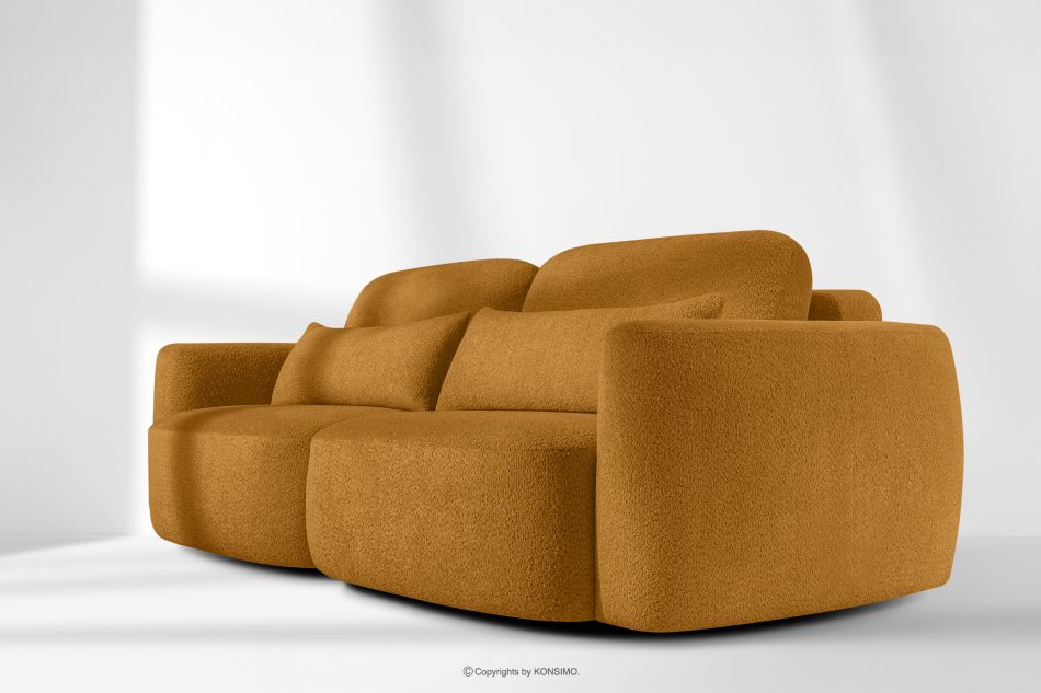 ELOSA Dreisitzer-Sofa im japanischen Stil aus honigfarbenem Bouclé-Stoff honigfarben - Foto 19