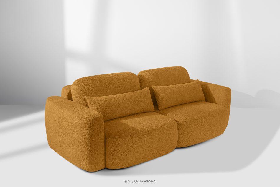 ELOSA Dreisitzer-Sofa im japanischen Stil aus honigfarbenem Bouclé-Stoff honigfarben - Foto 20