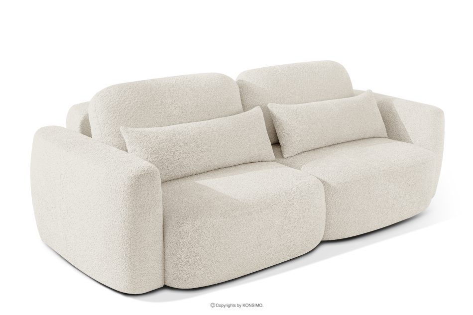 ELOSA Sofa 3 Japandi aus weißem Bouclé-Stoff weiß - Foto 3