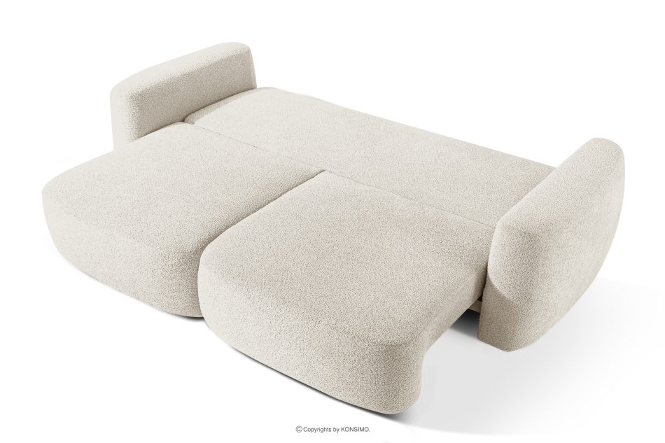 ELOSA Sofa 3 Japandi aus weißem Bouclé-Stoff weiß - Foto 4