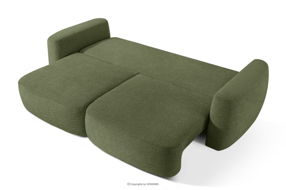 ELOSA Dreisitzer-Sofa im japanischen Stil mit Bouclé-Stoff in Olivgrün olivgrün - Foto 4