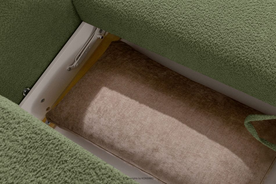 ELOSA Dreisitzer-Sofa im japanischen Stil mit Bouclé-Stoff in Olivgrün olivgrün - Foto 14