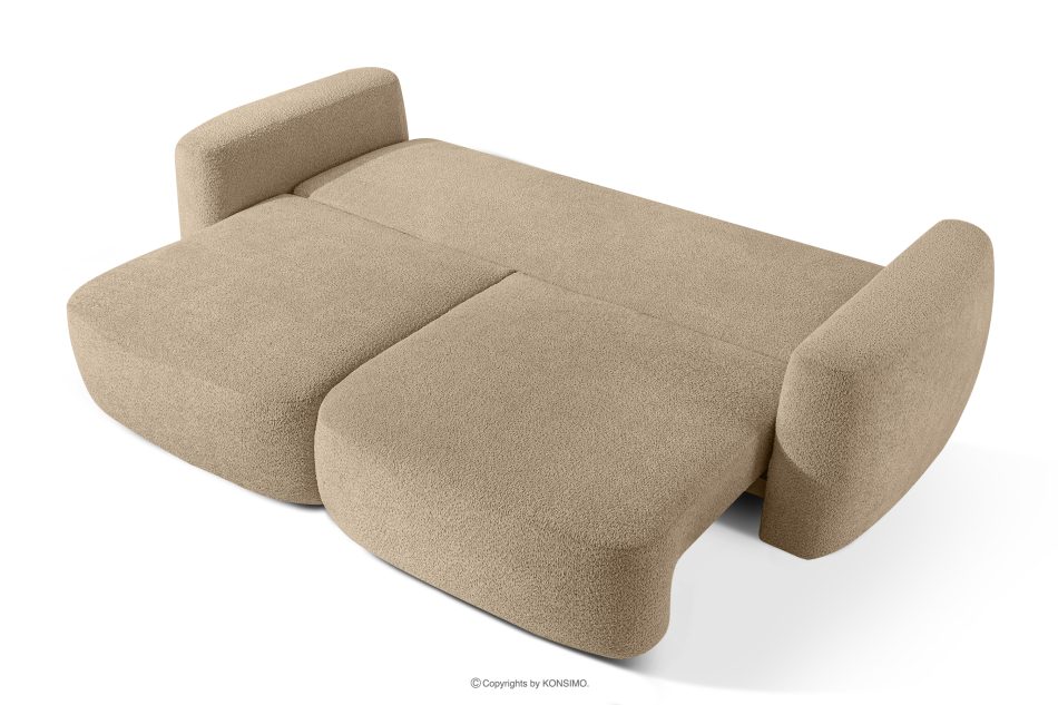 ELOSA Sofa 3 Japandi aus beigem Bouclé-Stoff beige - Foto 4