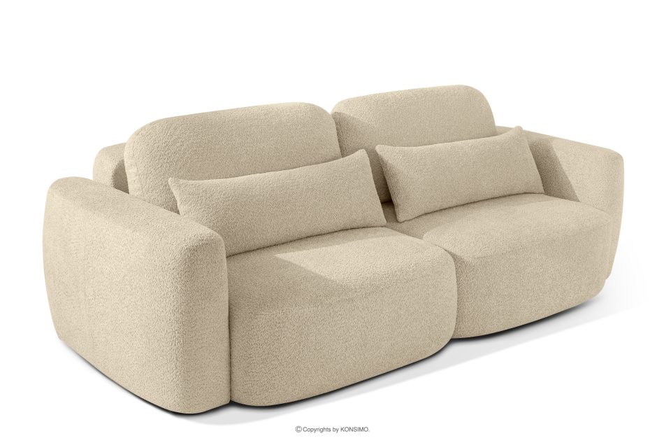 ELOSA Sofa 3 Japandi aus hellbeigem Bouclé-Stoff hellbeige - Foto 3