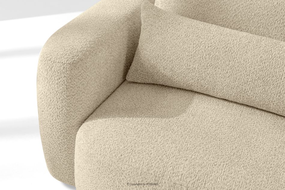 ELOSA Sofa 3 Japandi aus hellbeigem Bouclé-Stoff hellbeige - Foto 7