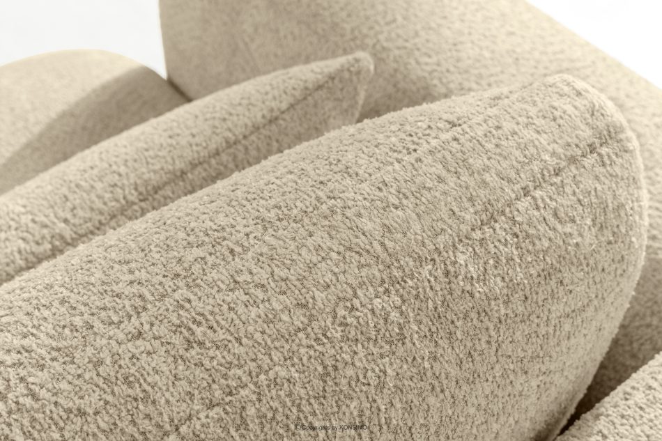 ELOSA Sofa 3 Japandi aus hellbeigem Bouclé-Stoff hellbeige - Foto 9