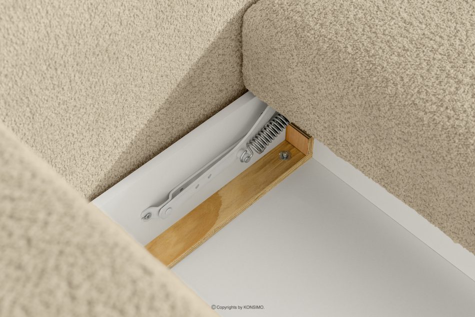 ELOSA Sofa 3 Japandi aus hellbeigem Bouclé-Stoff hellbeige - Foto 13