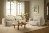 ELOSA Sofa 3 Japandi aus hellbeigem Bouclé-Stoff hellbeige - Foto 22