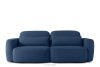 Dreisitzer-Sofa im japanischen Stil mit Bouclé-Stoff in Marineblau