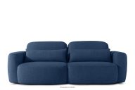 Dreisitzer-Sofa im japanischen Stil mit Bouclé-Stoff in Marineblau