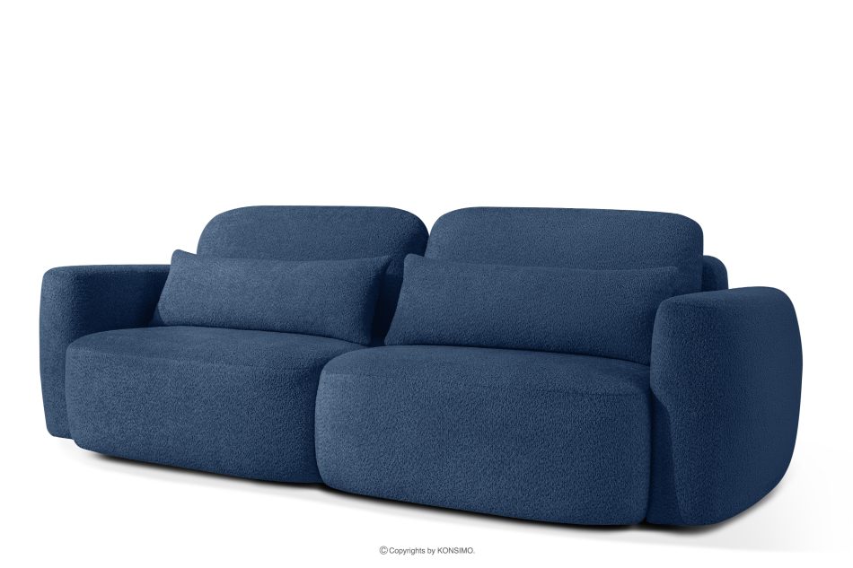 ELOSA Dreisitzer-Sofa im japanischen Stil mit Bouclé-Stoff in Marineblau dunkelblau - Foto 2