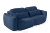 ELOSA Dreisitzer-Sofa im japanischen Stil mit Bouclé-Stoff in Marineblau dunkelblau - Foto 4