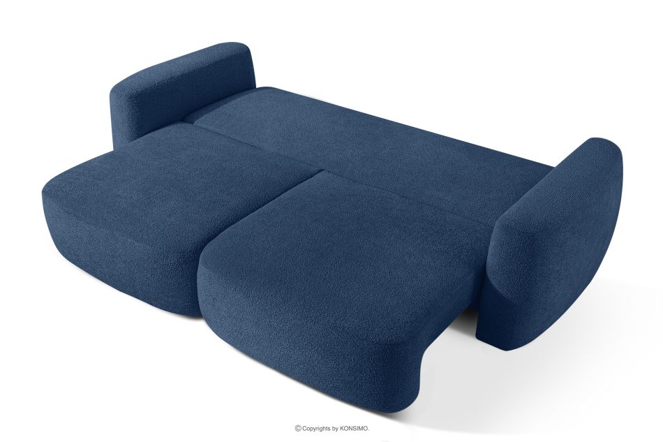 ELOSA Dreisitzer-Sofa im japanischen Stil mit Bouclé-Stoff in Marineblau dunkelblau - Foto 4