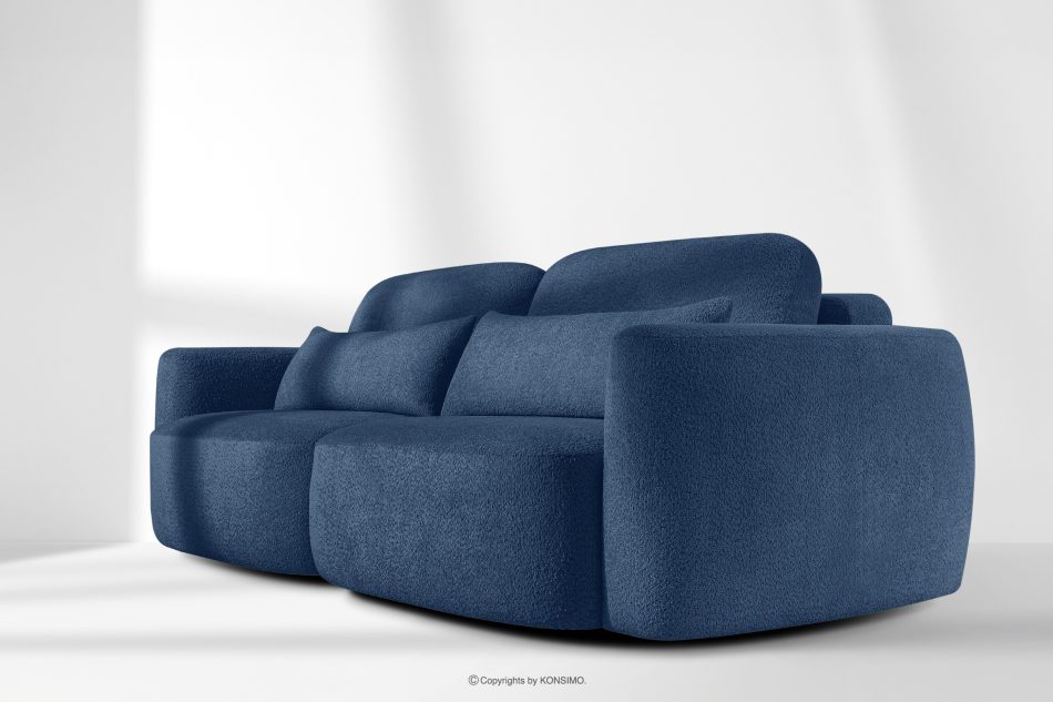 ELOSA Dreisitzer-Sofa im japanischen Stil mit Bouclé-Stoff in Marineblau dunkelblau - Foto 19