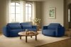 ELOSA Dreisitzer-Sofa im japanischen Stil mit Bouclé-Stoff in Marineblau dunkelblau - Foto 22