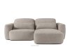 Japandi-Ecksofa aus Bouclé-Stoff, rechts, grau