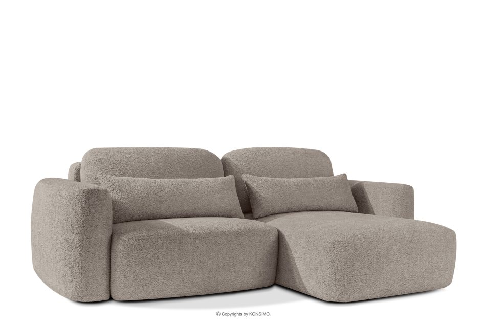 ELOSA Japandi-Ecksofa aus Bouclé-Stoff, rechts, grau grau - Foto 3