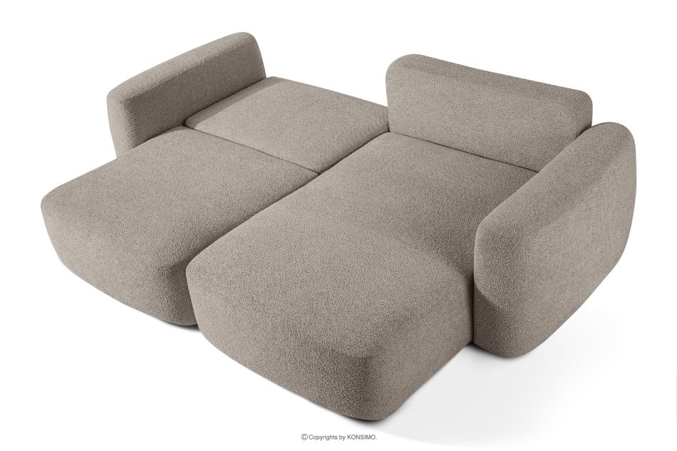ELOSA Japandi-Ecksofa aus Bouclé-Stoff, rechts, grau grau - Foto 4