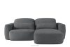 Ecksofa im japanischen Stil mit Bouclé-Stoff, rechts, dunkelgrau