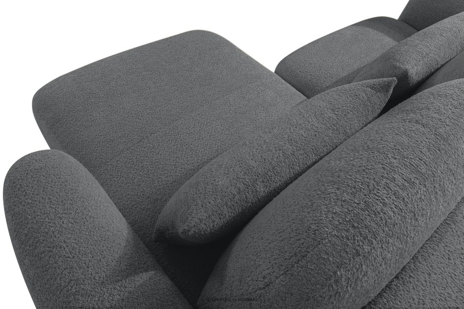 ELOSA Ecksofa im japanischen Stil mit Bouclé-Stoff, rechts, dunkelgrau dunkelgrau - Foto 11