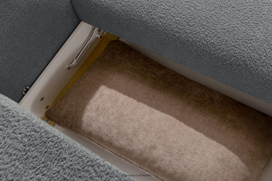 ELOSA Ecksofa im japanischen Stil mit Bouclé-Stoff, rechts, dunkelgrau dunkelgrau - Foto 14