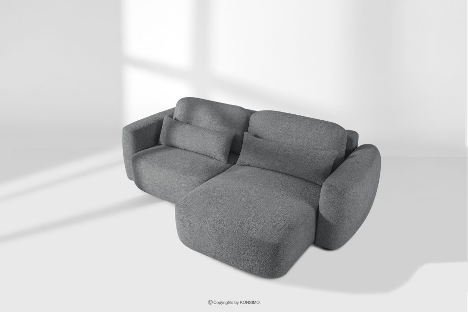 ELOSA Ecksofa im japanischen Stil mit Bouclé-Stoff, rechts, dunkelgrau dunkelgrau - Foto 19