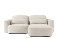 Japandi-Ecksofa aus Bouclé-Stoff, rechts, weiß