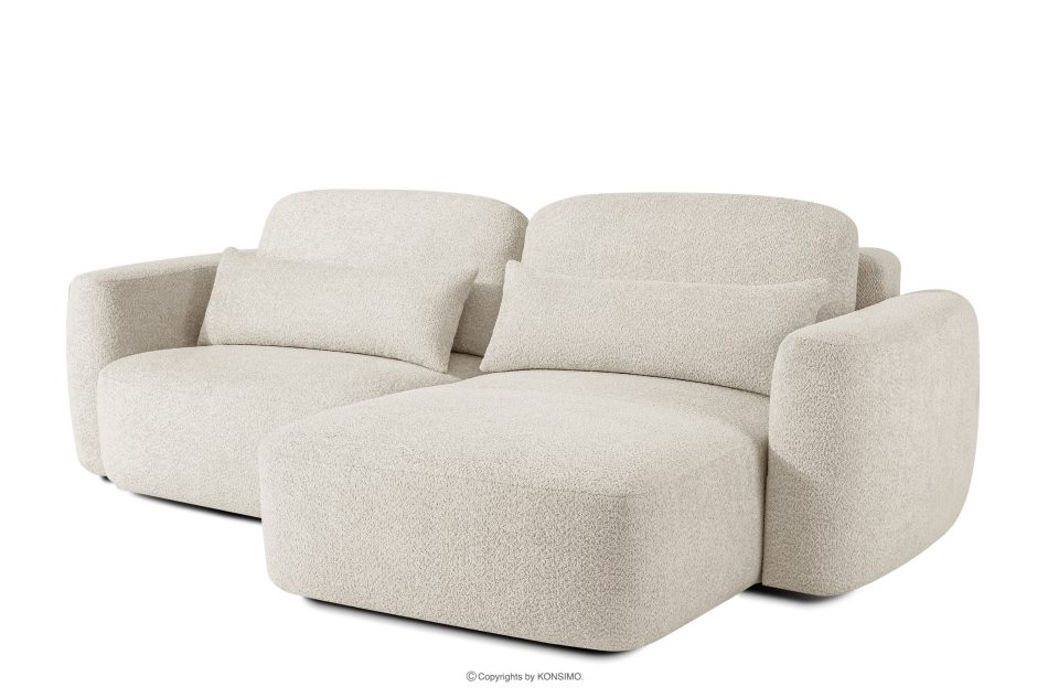 ELOSA Japandi-Ecksofa aus Bouclé-Stoff, rechts, weiß weiß - Foto 2