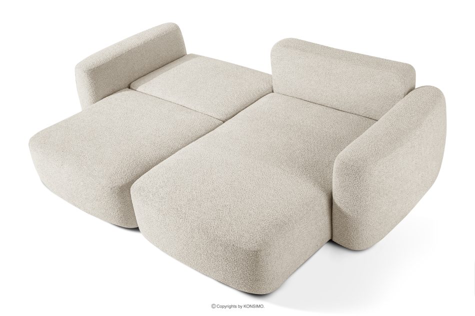 ELOSA Japandi-Ecksofa aus Bouclé-Stoff, rechts, weiß weiß - Foto 4