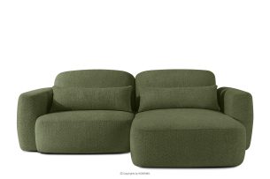 ELOSA, https://konsimo.de/kollektion/elosa/ Ecksofa im japanischen Stil mit Bouclé-Stoff, rechts, olivgrün oliv - Foto