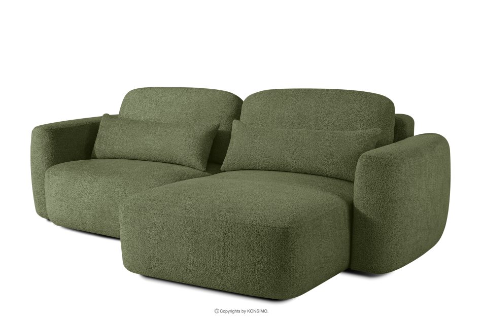 ELOSA Ecksofa im japanischen Stil mit Bouclé-Stoff, rechts, olivgrün oliv - Foto 2