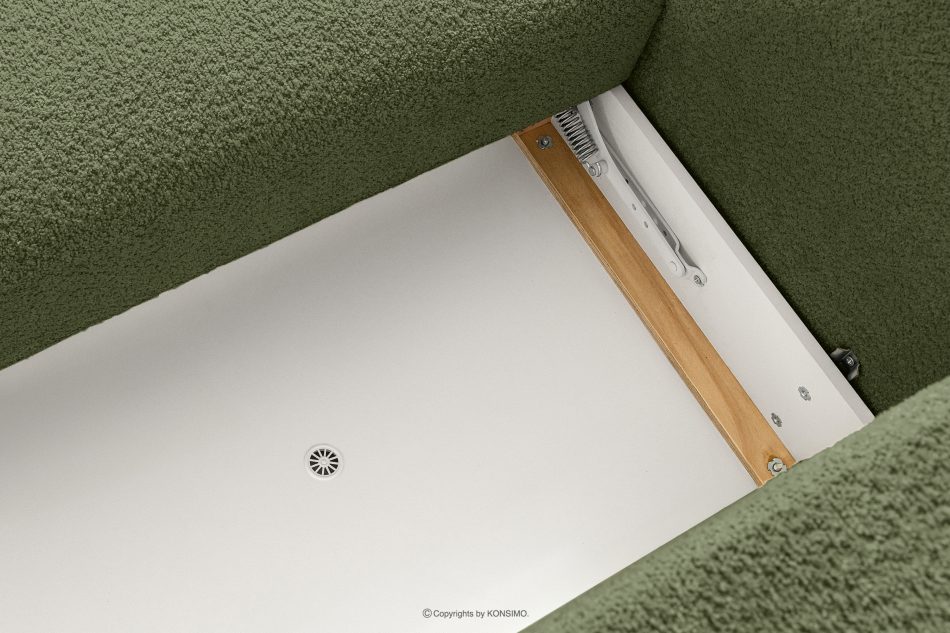 ELOSA Ecksofa im japanischen Stil mit Bouclé-Stoff, rechts, olivgrün oliv - Foto 12