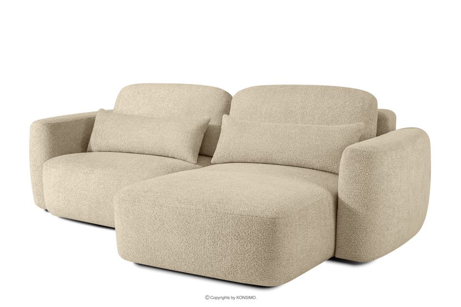 ELOSA Japandi-Ecksofa aus Bouclé-Stoff, rechts, hellbeige hellbeige - Foto 2