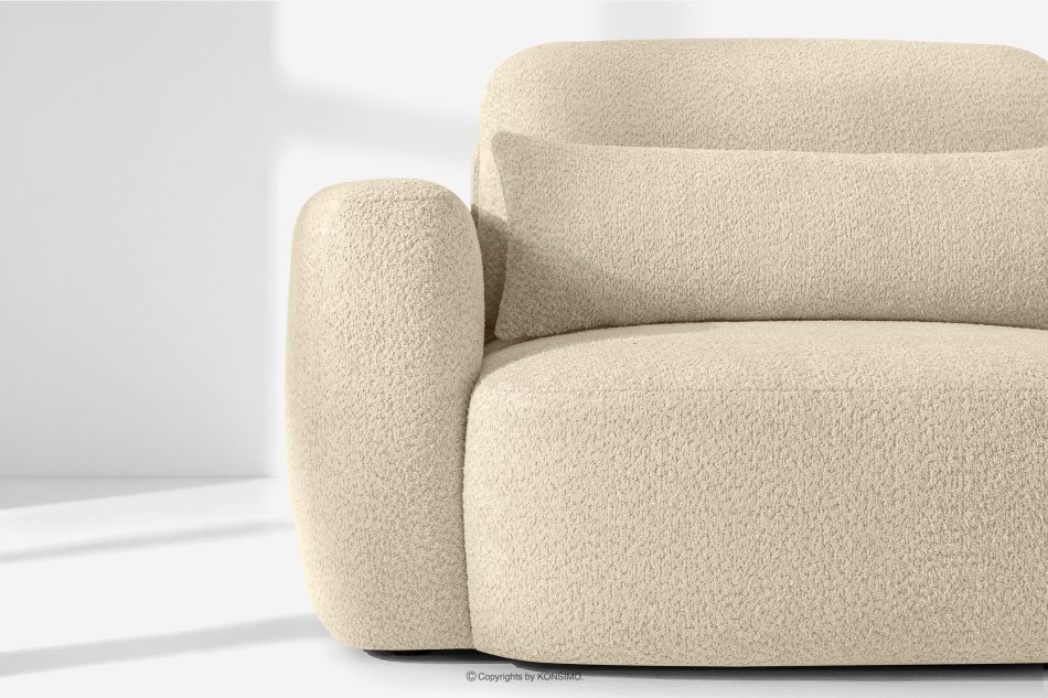 ELOSA Japandi-Ecksofa aus Bouclé-Stoff, rechts, hellbeige hellbeige - Foto 6
