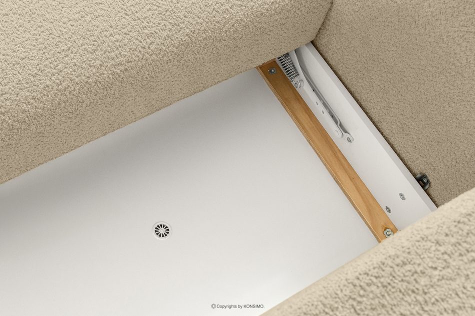 ELOSA Japandi-Ecksofa aus Bouclé-Stoff, rechts, hellbeige hellbeige - Foto 12