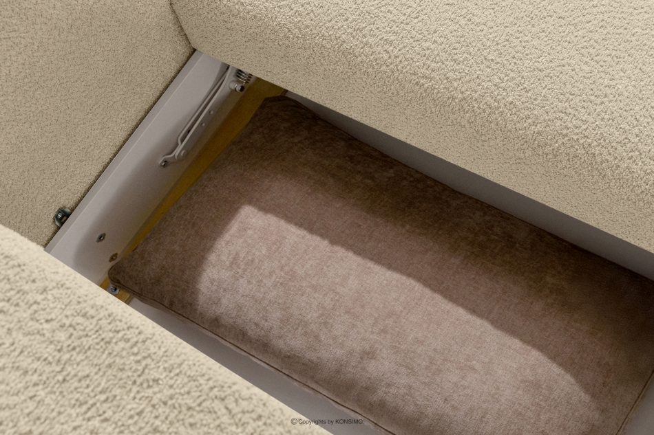 ELOSA Japandi-Ecksofa aus Bouclé-Stoff, rechts, hellbeige hellbeige - Foto 14