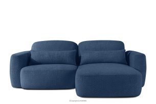 ELOSA, https://konsimo.de/kollektion/elosa/ Ecksofa im japanischen Stil mit Bouclé-Stoff, rechts, marineblau dunkelblau - Foto