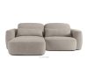 Japandi-Ecksofa aus Bouclé-Stoff, links, grau