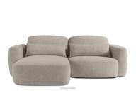 Japandi-Ecksofa aus Bouclé-Stoff, links, grau