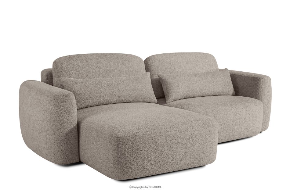 ELOSA Japandi-Ecksofa aus Bouclé-Stoff, links, grau grau - Foto 2