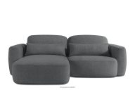 Ecksofa im japanischen Stil mit Bouclé-Stoff links dunkelgrau