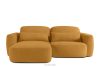 Ecksofa im japanischen Stil aus Bouclé-Stoff, links, honigfarben