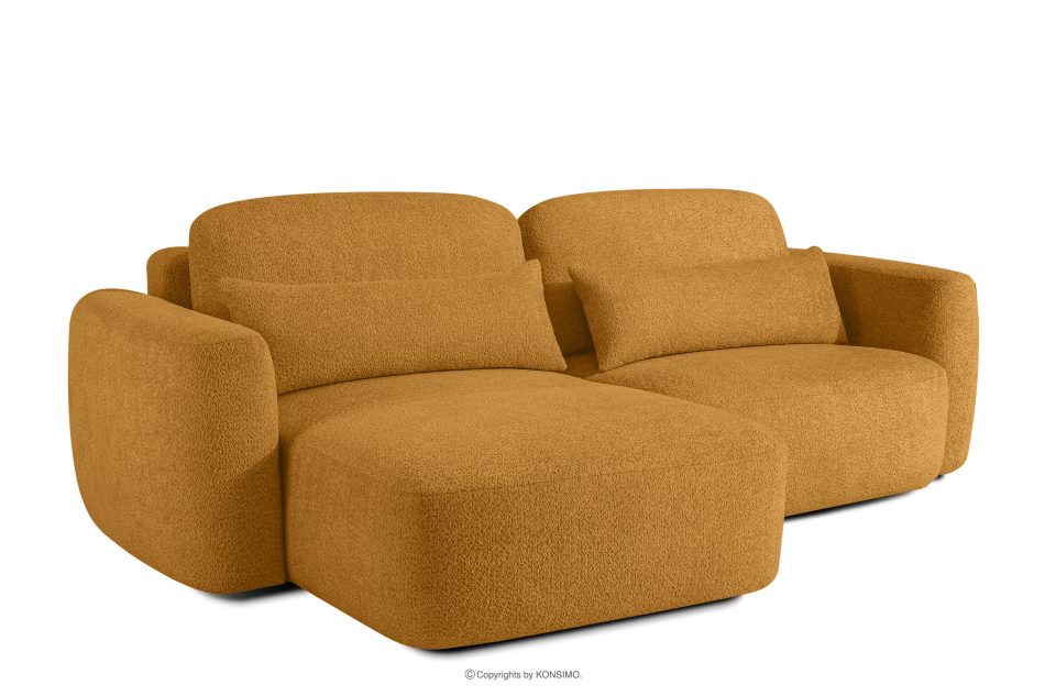 ELOSA Ecksofa im japanischen Stil aus Bouclé-Stoff, links, honigfarben honigfarben - Foto 2